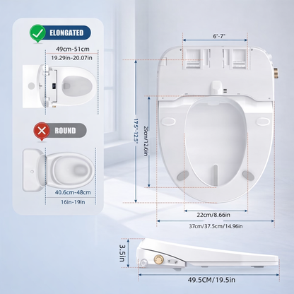 NeoSmile™ AquaComfort Pro - Elektryczne siedzisko toaletowe z funkcją bidetu i inteligentnym systemem higieny